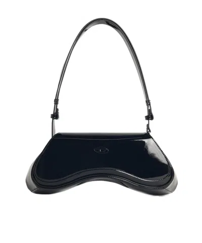 Diesel Play Flap Shoulder Bag In Black