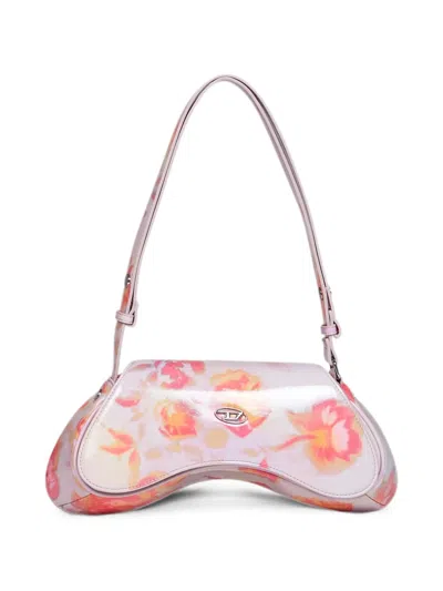 Diesel Play Floral-print Shoulder Bag In Pink
