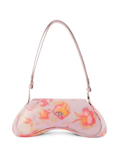 Diesel Play Floral-print Shoulder Bag In Pink