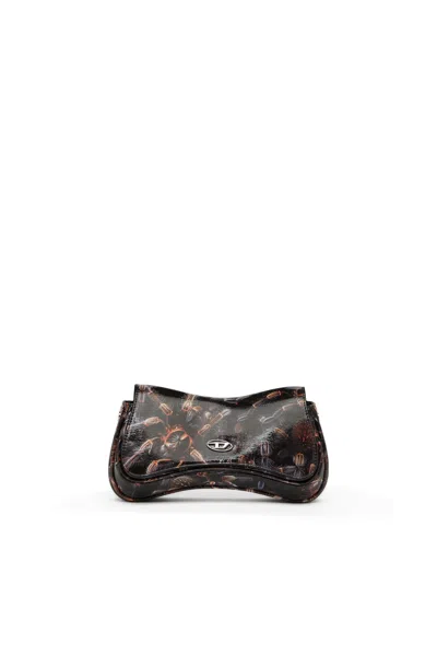 Diesel Play-glossy Clutch With Print In Multi