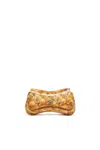 Diesel Play-glossy Clutch With Print In Gold