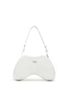 Diesel Women Play Patent Shoulder Bag In White