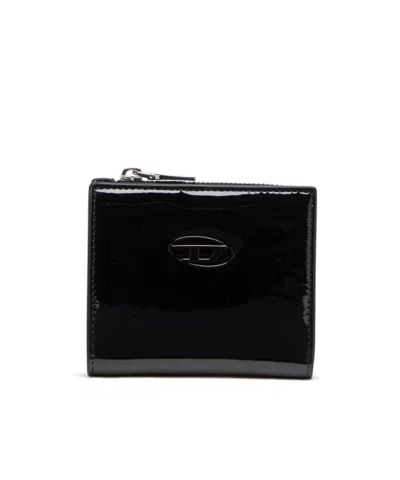 Diesel Play Iii Patent Leather Cardholder In Black
