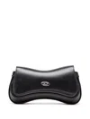 Diesel Curved Silhouette Clutch With Adjustable Strap In Black