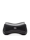 Diesel Curved Silhouette Clutch With Adjustable Strap In Black