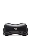 Diesel Curved Silhouette Clutch With Adjustable Strap In Black