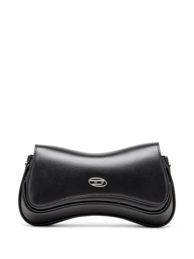 Diesel Play Leather Clutch In Black