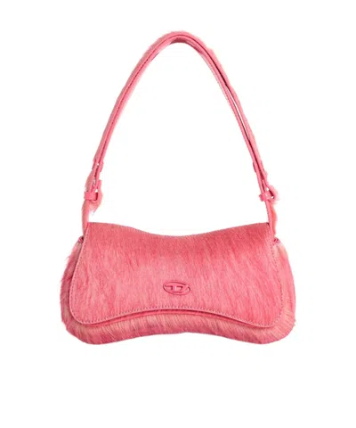Diesel Play Leather Clutch In Pink