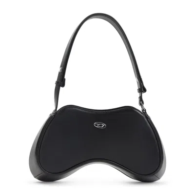 Diesel Play Leather Shoulder Bag In Black