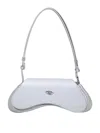 Diesel Play Leather Shoulder Bag Grey In White