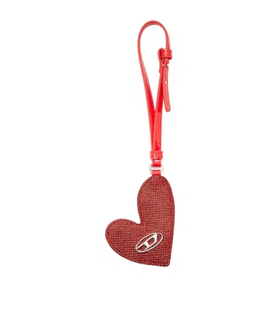 Diesel Play Mirror Heart-logo Charm In White