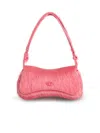 Diesel Play-clutch In Coloured Hairy Leather In Pink