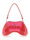 Diesel Play Pink Shoulder Bag With Logo Detail On The Front In Eco-leather Woman In Pink