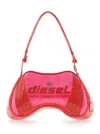 Diesel 'play' Pink Shoulder Bag With Logo Detail On The Front In Eco-leather Woman