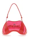 Diesel Play Pink Shoulder Bag With Logo Detail On The Front In Eco-leather Woman In Multicolor