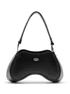Diesel 'play' Black Shoulder Bag With Oval D Logo Detail On The Front In Ecoleather Woman