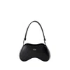 Diesel Play-semi Gloss Leather Shoulder Bag In Black