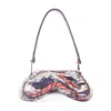 Diesel Sculptural Handbag With Glossy Finish And Print In Black