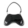 Diesel Nero Structured Shoulder Bag With Glossy Finish In Black