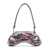 Diesel Sculptural Handbag With Glossy Finish And Print
