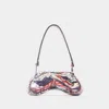 Diesel Sculptural Handbag With Glossy Finish And Print In Black