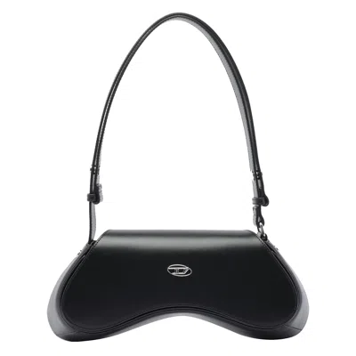 Diesel Play-crossbody Bag In Semi Gloss Leather In Black