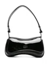 Diesel Women Play Clutch Patent Fabric Shoulder Bag In Black