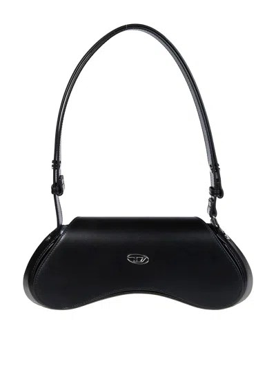 Diesel Play Logo Plaque Shoulder Bag In Black