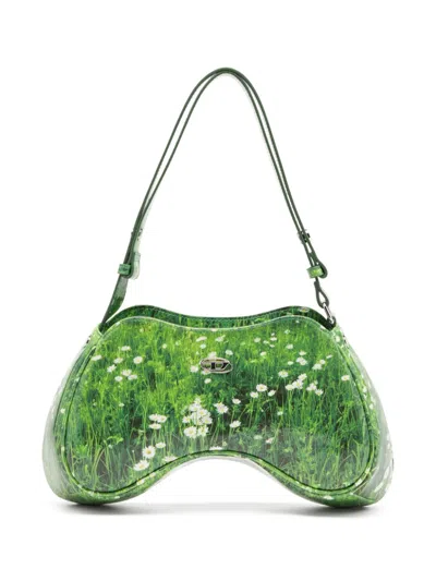 Diesel Play Shoulder Bag In Green