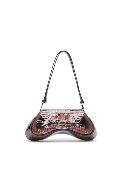 Diesel Play-shoulder Bag In Printed Glossy Pu In Multicolor