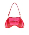 Diesel Play Pink Shoulder Bag With Logo Detail On The Front In Eco-leather Woman In Red