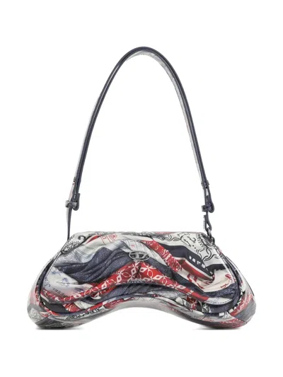 Diesel Sculptural Handbag With Glossy Finish And Print In Multicolour