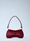 Diesel Bordeaux Synthetic Fur Shoulder Bag With Logo In Red