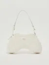 Diesel Play Shoulder Shoulder Bag In White Leather In White