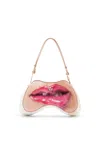 Diesel Play-shoulder Bag In Printed Glossy Pu In White