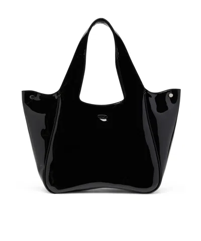 Diesel Play-silhouette Tote Bag In Black