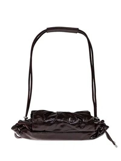 Diesel Pleated Clasp Tote Bag In Brown