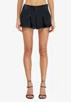 Diesel Shorts In Tencel Denim With Pleated Front In Black