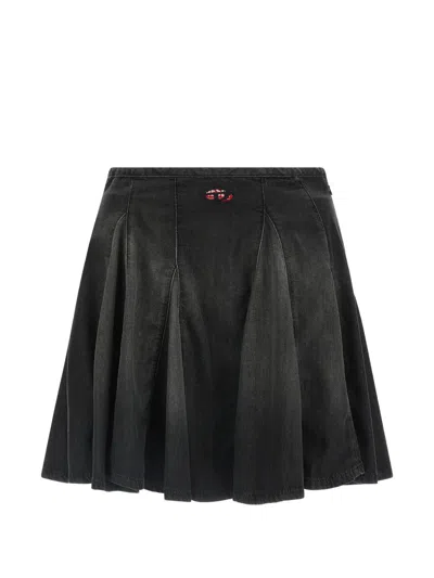 Diesel Pleated Mini Skirt In Black