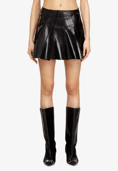 Diesel Pleated Mini Skirt In Black