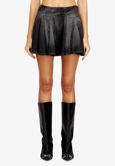Diesel Pleated Mini Skirt In Black
