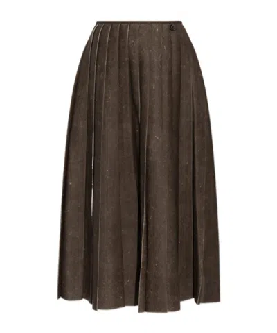 Diesel Pleated Skirt In Brown