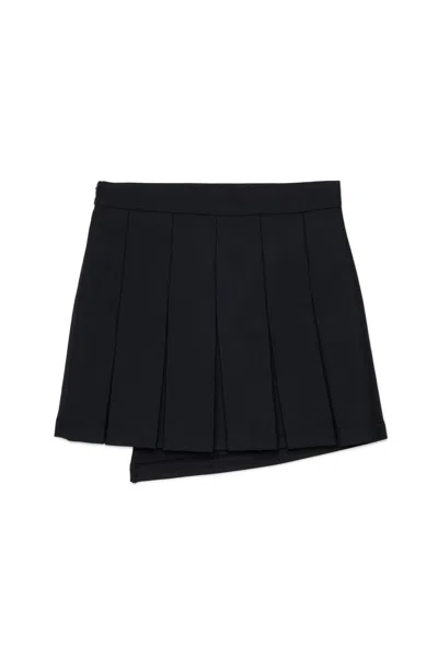 Diesel Kids' Pleated Skirt With Logo In Black