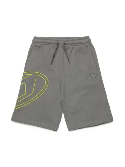 Diesel Kids' Pmarkymegovald Track Shorts In Grey