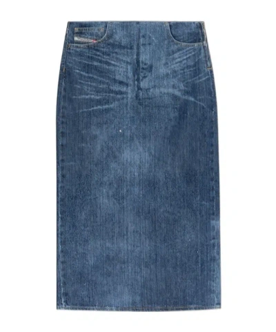 Diesel Pocket Denim Skirt In Blue