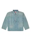 Diesel Womens 01 Relaxed-fit Chest-pocket Denim Shirt In Blue