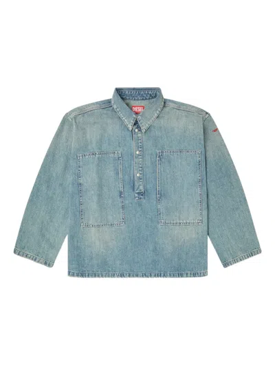 DIESEL POCKET-DETAIL DENIM SHIRT