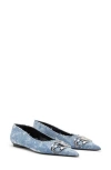 Diesel Blue D-venus Denim Ballerina Flats In Quiet Harbor