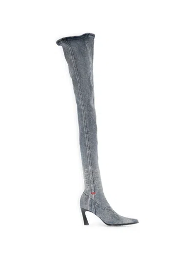 Diesel Pointed-toe D-allas Boots In Blue