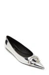 Diesel D-venus-ballerina Flats With Mirror Finish In Silver